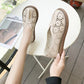 Retro Hollow Round Toe Thick Bottom Big Toe Shoes Cotton and Linen Comfortable Casual All-match Doll Shoes Sandals Women's Moccasin Shoes