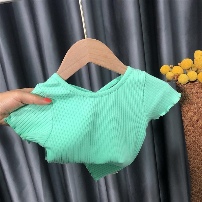 Children's Clothing Girls Suit Summer Small and Medium-sized Virgin Baby Fashion Korean Style Short Sleeve Two-piece Trend