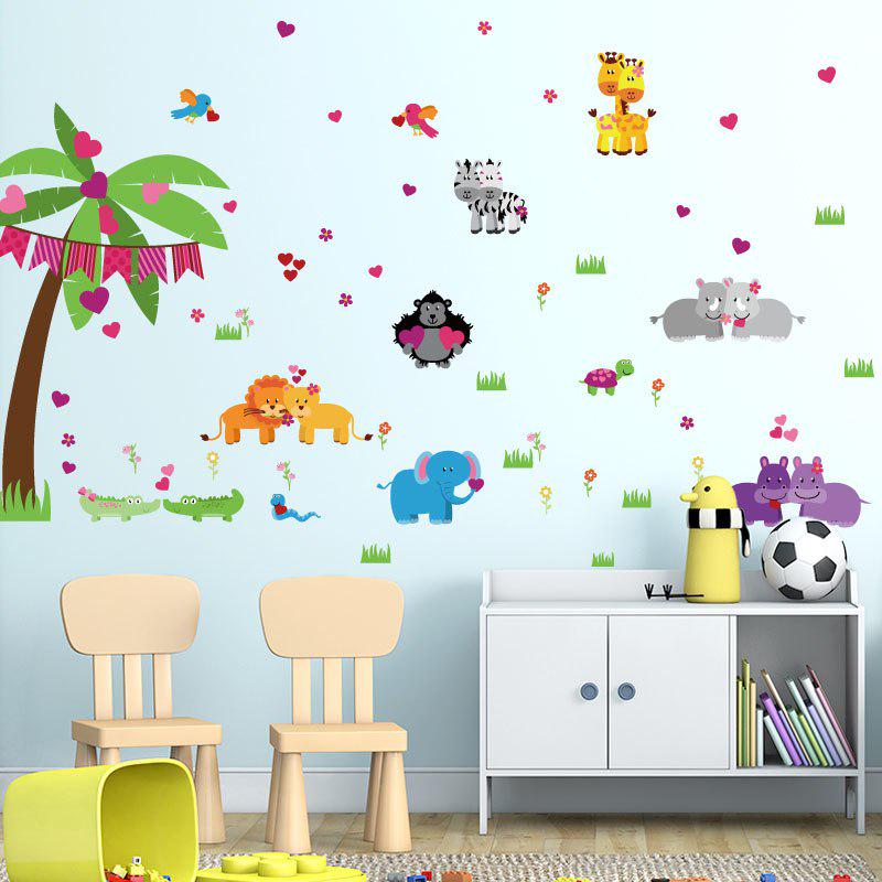 [Wall sticker ]Cartoon Animal Party Wall Stickers For Kids Rooms Baby Room Children Room Bedroom Art