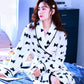 Women's Autumn Winter Thickened Coral Fleece Nightgown Robe Long Sleeves Flannel Bathrobe Plus Fleece Nightgown Large Size Bathrobe Sleeping Suit
