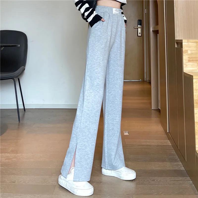 Sports Pants Women's Split Wide Legs High Waist Slimming Loose Straight Casual Pants Women's Wild Guard Pants Women