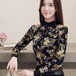 Women's Autumn Floral Printed Blouses Plus Size Thin Plush Tops Female Witner Long Sleeve Blouse