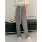 Women's Casual Pants Spring and Summer INS Black High-waisted Loose Straight-leg Pants Are Thin and Droopy Wide-leg Pants Long Mopping Pants