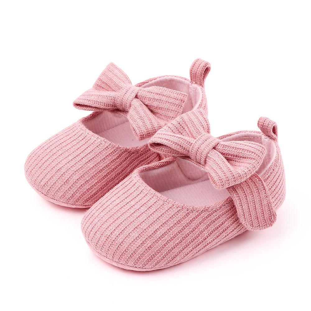 Baby Shoes Spring Cute Baby Girl Anti-Slip Casual Walking Solid Color Shoes Bow Decoration Sneakers Soft Soled Baby Prewalker