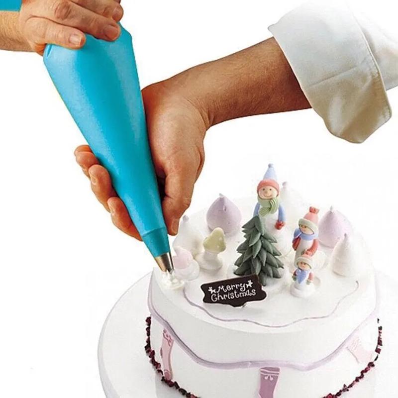 8Pcs/Set Silicone Pastry Bag Cream Nozzles Kitchen Bakery Cake Icing Piping Cream Cake Decorating Tools Reusable Bags Nozzle Set