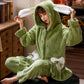 Christmas Pajamas Party Hooded Pajamas Ladies Cute Bathrobe Thickening Plus Velvet Coral Velvet Long Night Gown Home Service Suit Autumn and Winter