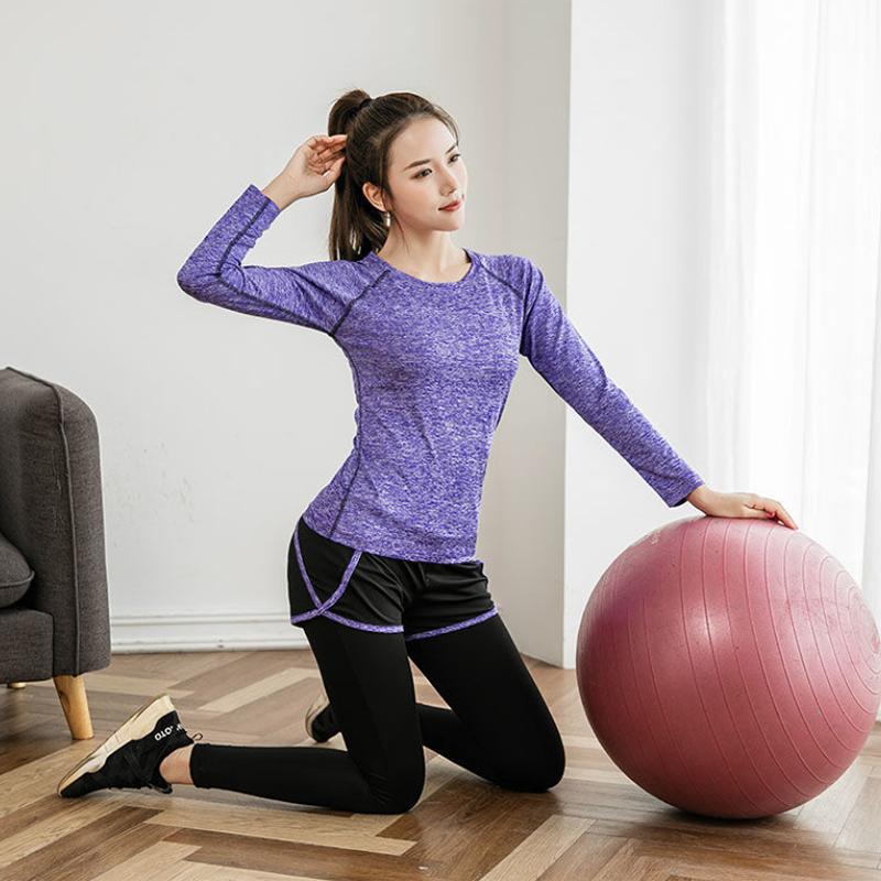 Sports Suit Female Slim Slim Gym Solid Color Running Suit Quick-drying Suit Beginner Yoga Suit Female
