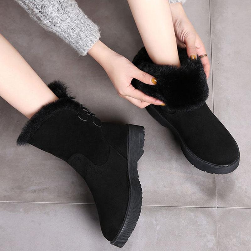 Snow Boots Women Winter Korean Version Plus Velvet Warm In Tube Cotton Shoes Soft Bottom Non-slip Thick Bottom Ankle Boots Women