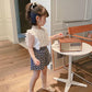 Girls' Summer Dress Foreign Style Shirt Baby Girl Round Neck Flower Shirt Korean Lace Sleeveless Top