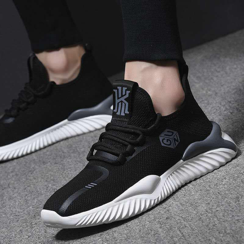 Men's Low-top Casual Fly Woven Mesh Shoes Flying Woven Breathable Soft Sole Sneakers Men's Lightweight Cheap Running Shoes
