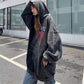 Retro Dark Style Old Hooded Sweater Men and Women with The Same Style Oversize Loose Casual Pullover Sweatshirts