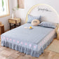 Bedding Cotton Bedroom Mattress Cover Korean Print Lace Mattress Anti-slip Protection Dust Cover