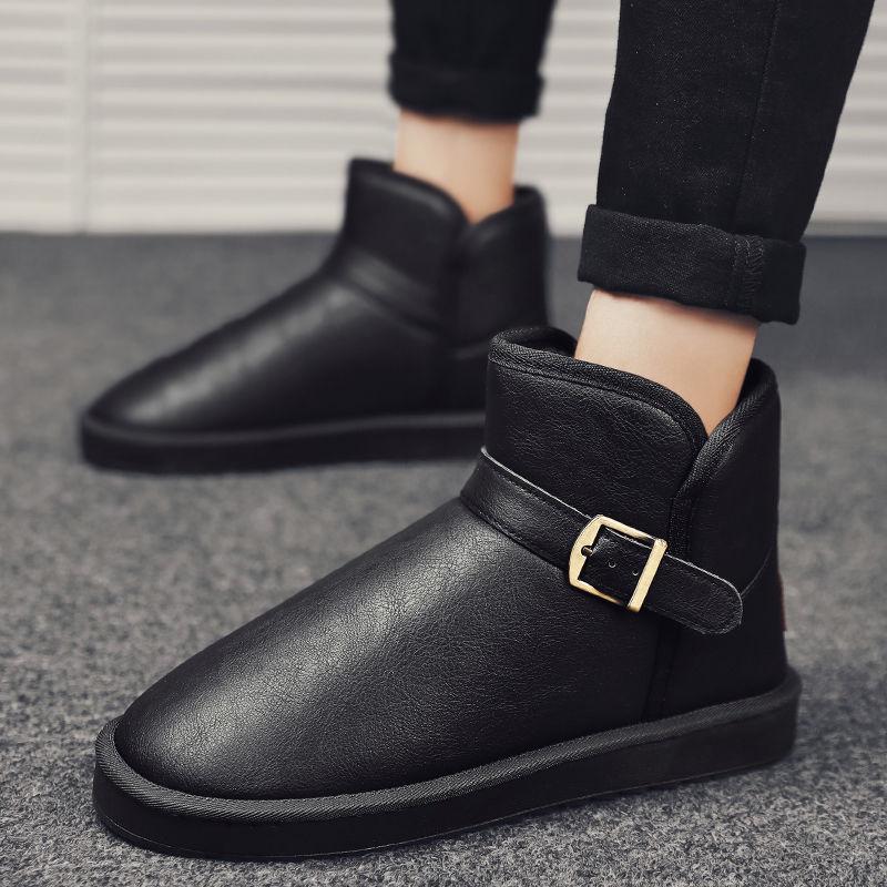 Snow Boots Men's Winter Warm Plus Velvet Men's Thick Waterproof Cotton Shoes Men's Shoes