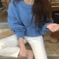 Pofulove sweet candy-colored sweater thick orange sweater women's pullover Elegant cute sweater