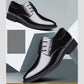 Genuine Leather Cowhide Men's Lace-up Shoes for Men's Business Increase Korean Wedding Shoes