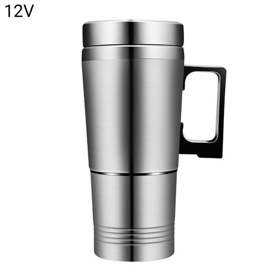 Car Electric Kettle Detachable Fast Heating 12/24V 380ml Stainless Steel Electric Car Heated Kettle Cup for Water Tea Coffee Milk