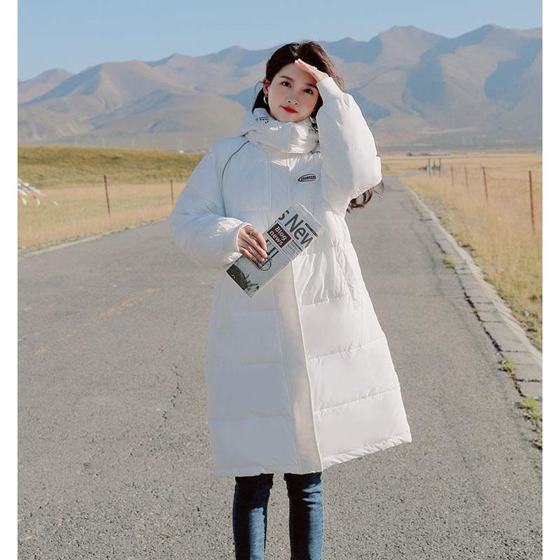 Down Padded Jacket Women Winter Thick Mid-length Padded Jacket Korean Casual Hooded Cotton-padded Jacket Bread Jacket