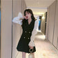 Temperament A-line Dress Spring and Autumn New Suit Skirt Temperament Puff Sleeves Long-sleeved Waist Dress Women's Summer
