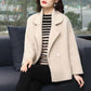 Autumn and Winter Fashion Knitted Cardigan Long Sleeve Lapel Thick Sweater Korean Plaid Jacket