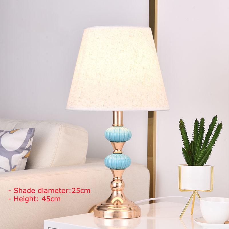 Modern Classical Fabric Crystal Desk Lights Vintage Creative Table Lamp Bedside Home Living Room