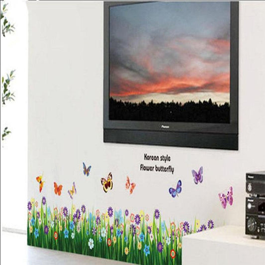 Grass Skirting Line Waistline Butterfly Stairs Environmentally Friendly Removable Wall Stickers