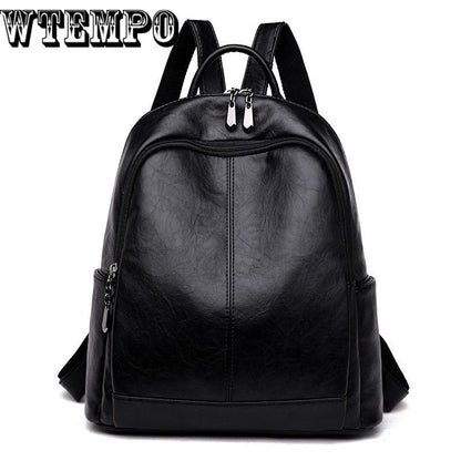 Women's Waterproof Backpack Casual female Bag Anti-theft Lightweight School Shoulder Bag PU Leather