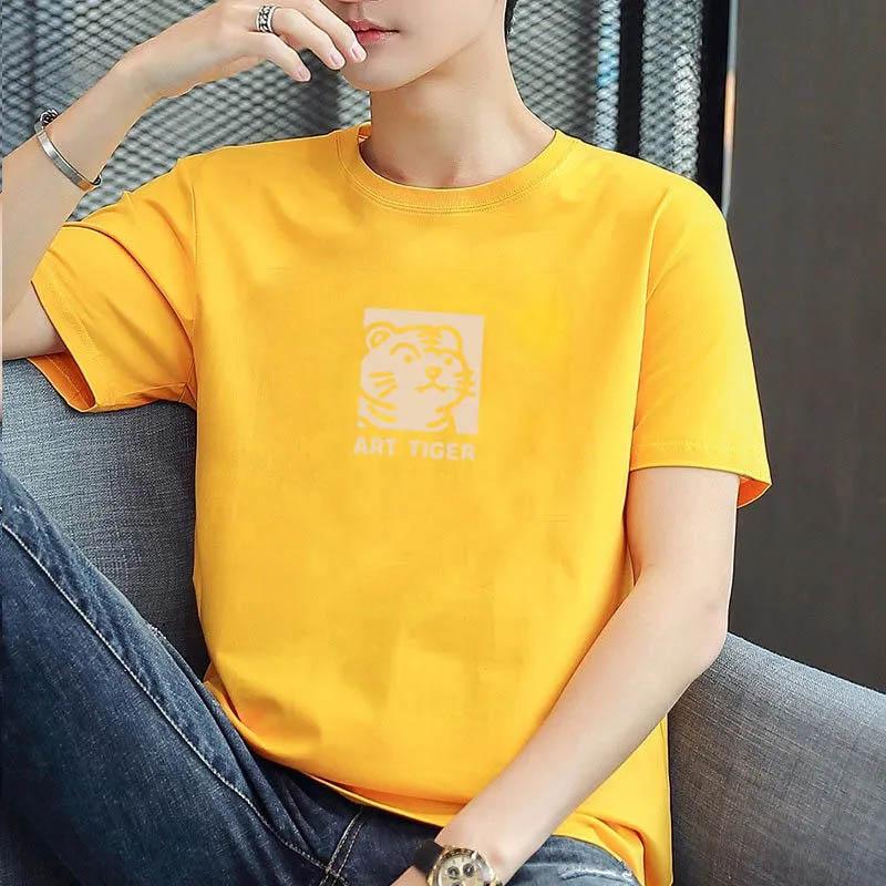 Short-sleeved T-shirt Men's Loose Cotton T-shirt Summer Fashion Brand Men's Half-sleeve Plus Size Men's Thin Print All-match Casual Shirt