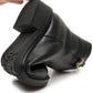 Cotton Shoes Women Winter Mid-tube Flat Bottom Martin Boots Warm and Comfortable Plus Cashmere Casual Leather Shoes