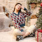 Sweater Women Autumn Winter 2021 Knitted Vintage Sense V-neck Christmas Peach Heart Short Top Sweater