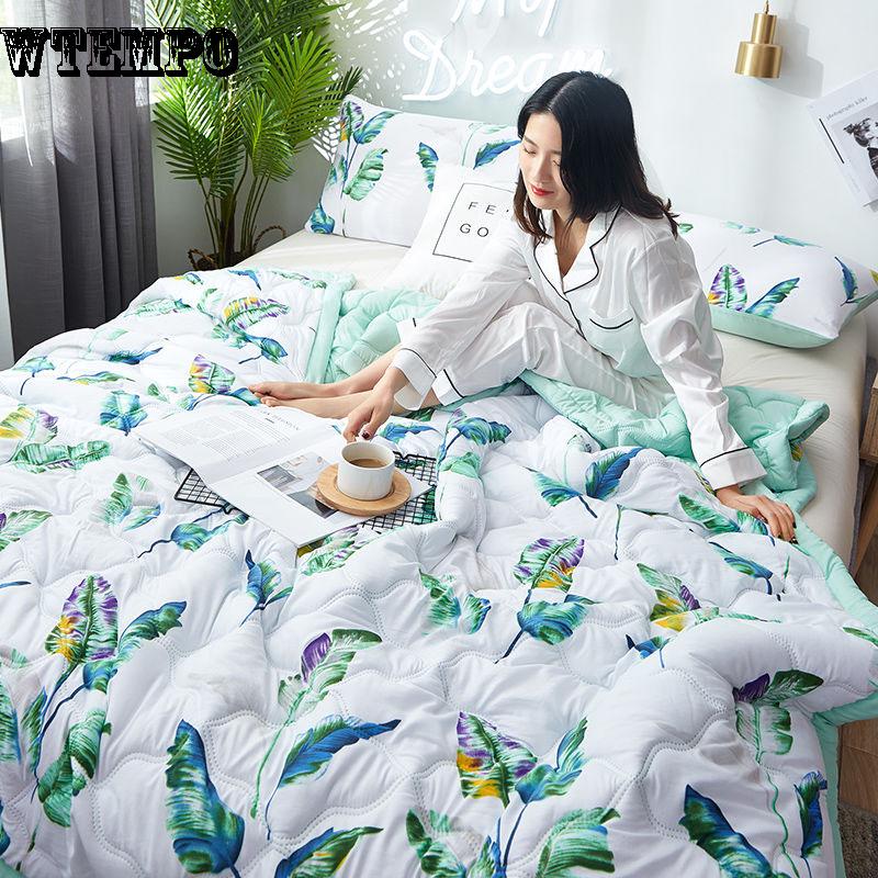 WTEMPO Fashion Printed Thin Quilt Comfortable Cotton Summer Air Conditioner Was Summer Cool