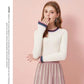Autumn and Winter Women's Hedging Long-sleeved Slim Bottoming Shirt Ruffled Sweater