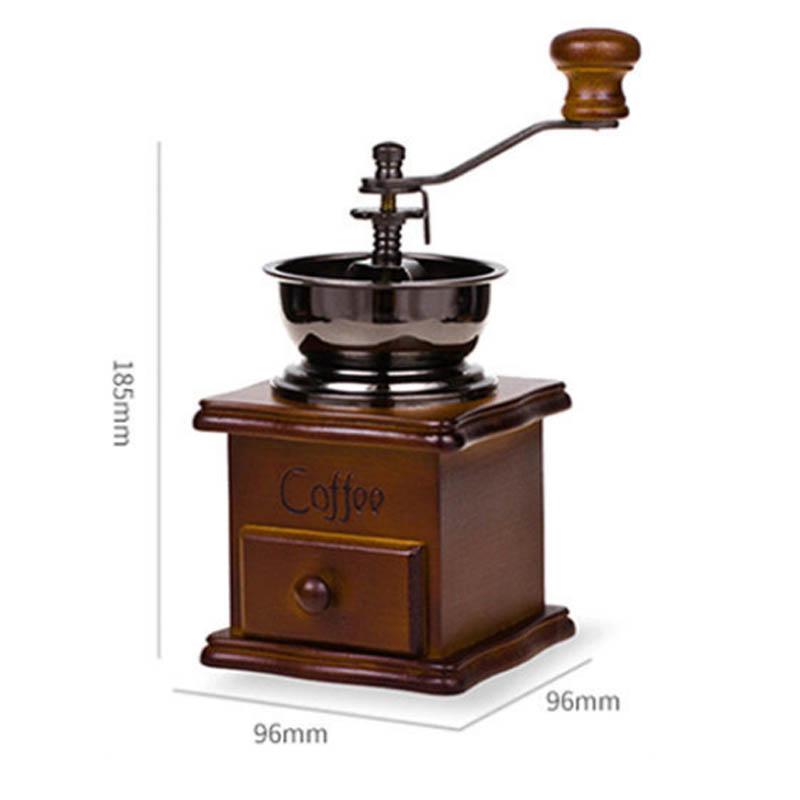 Retro Classic Hand Rocking Wood Sharpened Machine Ceramic Core Coffee Bean Grinder Mill Coffee Machine Mini