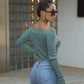 Ladies Sexy Off Shoulder Knitted Bodysuit Women Fashion Streetwear Casual Slash Neck Playsuit Solid Long Sleeve Bodycon Spring Skinny Jumpsuit