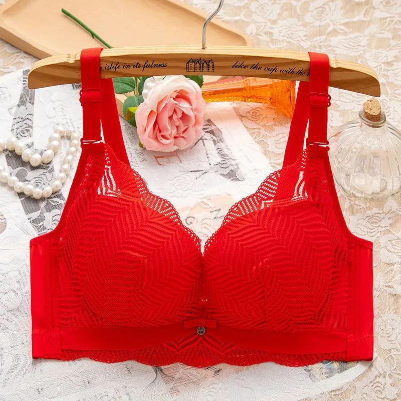 Sexy Lace Small Chest Gathered Thick Thick Adjustable Upper Collection Vice Breast Beautiful Back No Steel Ring Female Underwear Bra