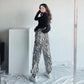 European and American Loose High-waist Jazz Hip-hop Zebra Pattern Trousers with Leggings Sports Pants Female Ins Tide Casual Hip-hop Pants