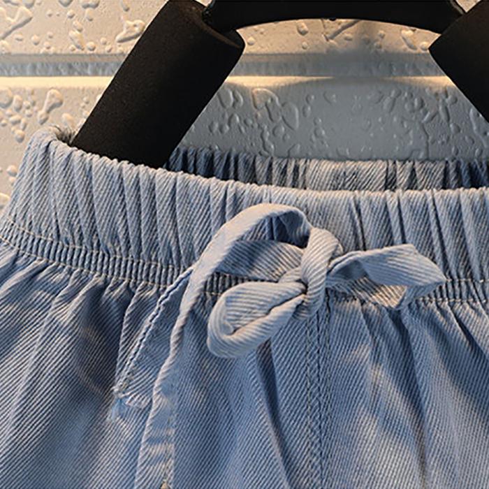 Children's Mosquito Pants Summer Thin Boys and Girls Sunscreen Jeans Breathable Leggings Car Embroidery Casual Pants