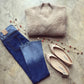WTEMPO Micro Pull Jeans High Waist Nine Points Small Bell Pants Were Thin Elastic Large Size Women's Pants