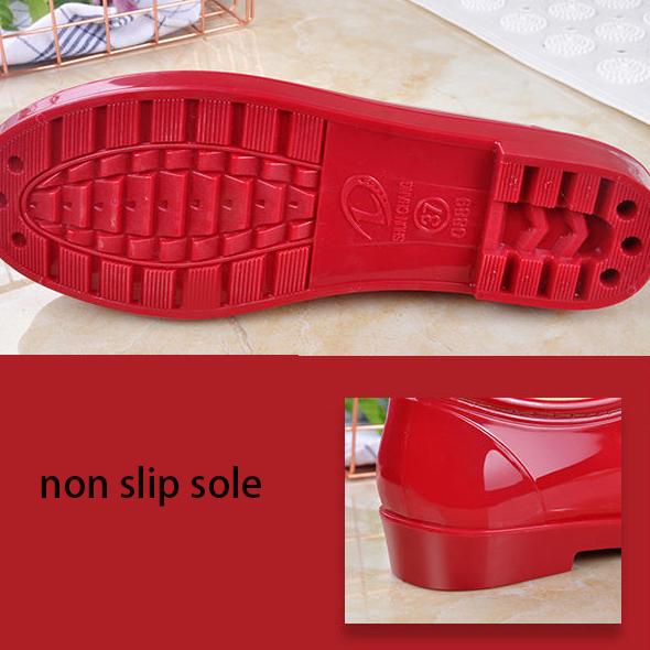Women's Rain Boots Non-Slip Daily All-Match Waterproof Casual Boots Outdoor Working Solid Color Single Water Shoes