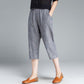 Summer Thin Cotton-linen Cropped Trousers Women Loose Large Size Casual High-waist Harem Pants Nine-point Cotton and Linen Pants Women