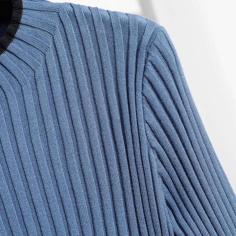 Spring and Autumn Dress Women 2021 All-match Slimming Base Dress Mid-length Fake Two-piece Knitted Dress