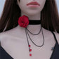 Girls Gothic Style Retro Necklace Clavicle Chain Multilayer Pendant Necklace Flower Tassel Chain Party Prom Pendant Jewelry
