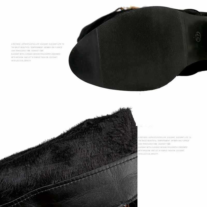 Women's Boots Over The Knee with Thin Legs and Cashmere Side Zipper Suede Thick Heel 6cm High Heel High Boots Women