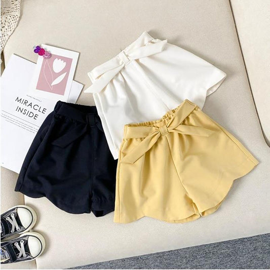 Children's Pants Summer Girls' Shorts Thin Lace Casual Pants Korean Solid Loose Bow Pants Breathable Shorts