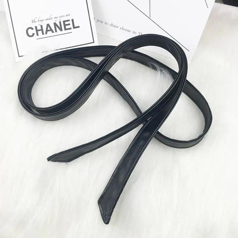 2.5/4cm Width Bow Tie Belt Waist Rope Thin Fur Belt PU Leather Belt Women's Wide Coat Leather Belt Dress Belt
