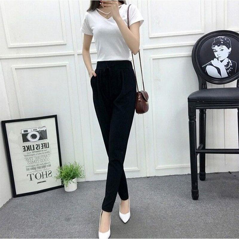 Harem Pants Women's Pants Loose Large Size Ninth Pants Pencil Pants Casual Elastic Pants Elastic Pants