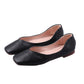 Women 'S Spring Summer Flats Shoes Vintage Soft Leather Low Heels Slip On Footwear Square Head Shoes