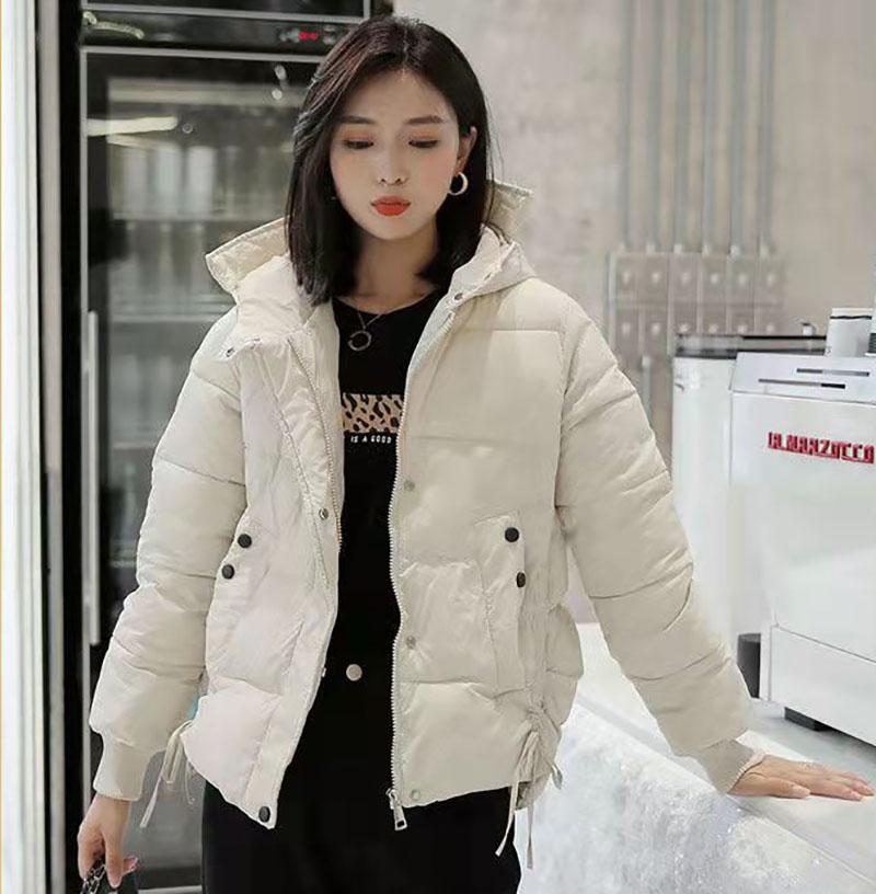 Winter Short Thickened Windproof Cold Warmth Loose INS Style Casual Slim Solid Color Ladies Hooded Coat Jacket Padded