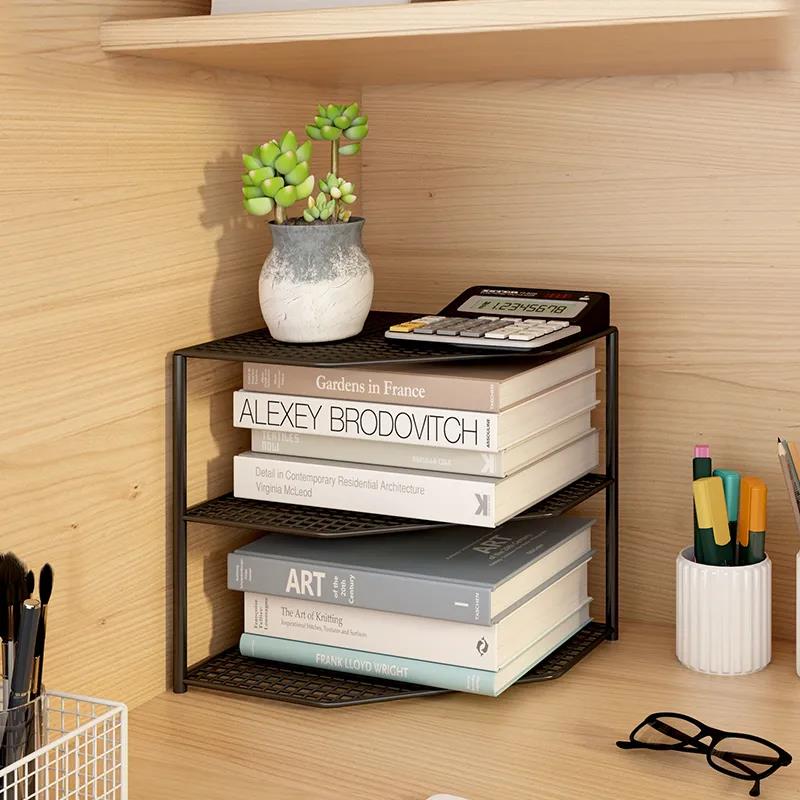 Bookcase Corner Shelf Simple Desk Corner Corner Cabinet Bay Window Desktop Triangle Corner Bookcase Storage Rack