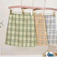 Retro Plaid Skirt Women's Summer Safety Panty Lining Plaid High Waist Bag Hip Skirt College Style All-match Thin Short Skirt