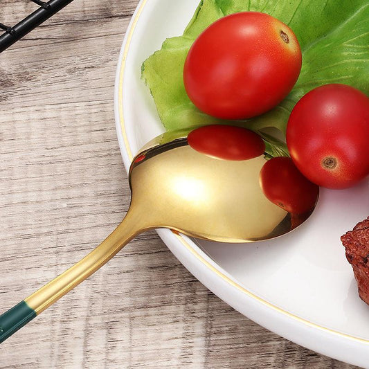 Nordic Stainless Steel Spoon Steak Knife Fork Cutlery Set Home Hotel Knife Fork Spoon Three-piece Set